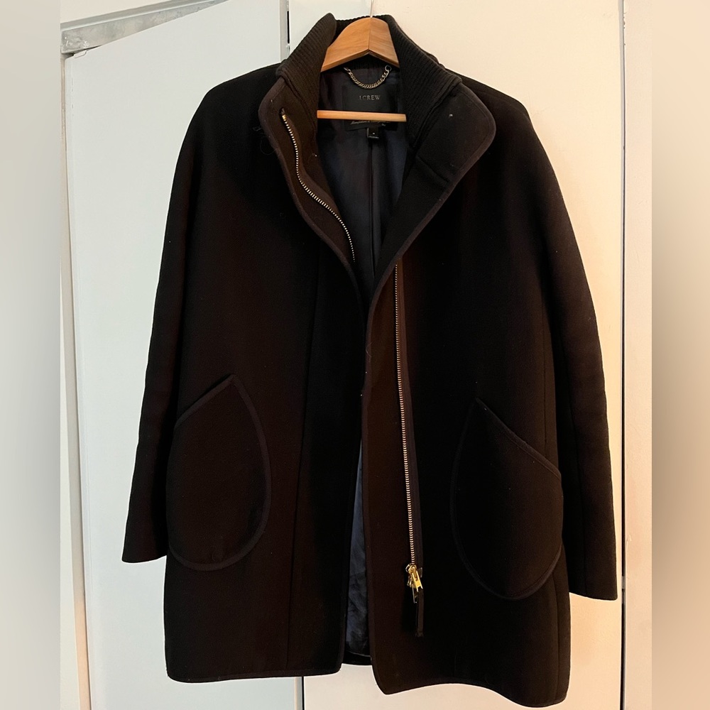 Jcrew 100% Italian wool black coat
